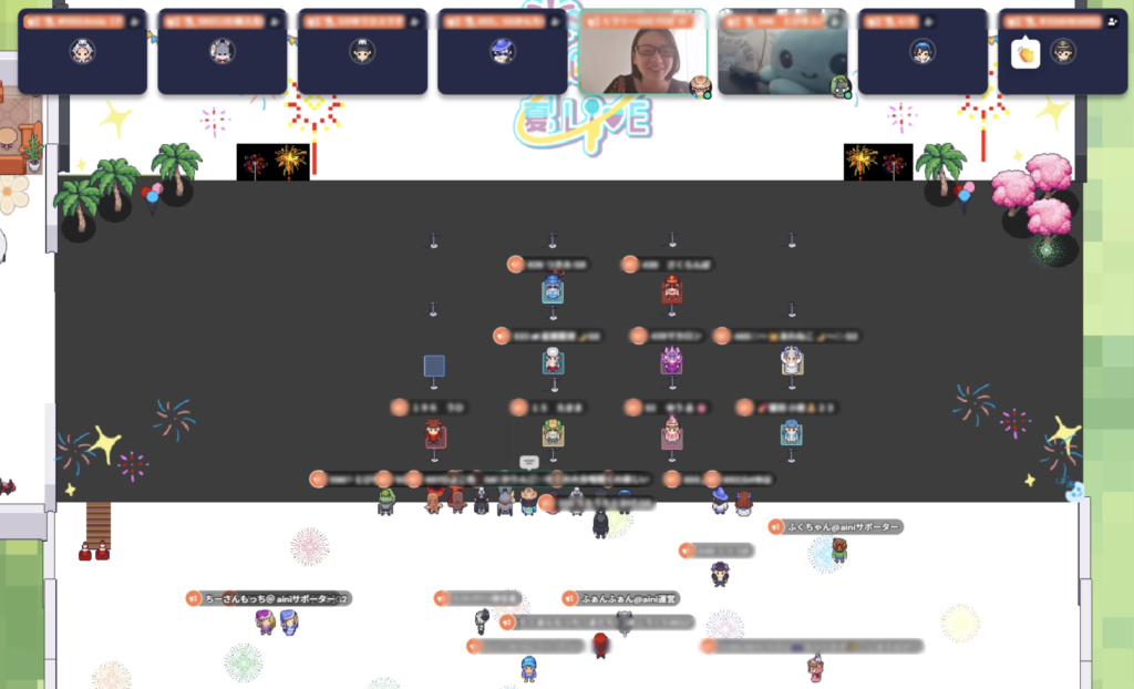メタバースaini school夏祭り音楽ライブの様子