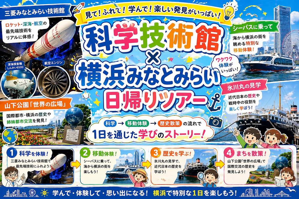 科学技術館×横浜みなとみらい日帰りツアーのバナー