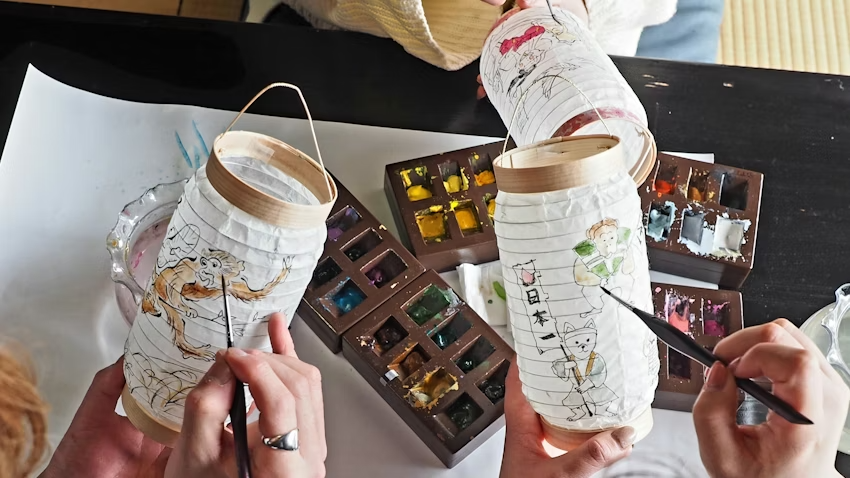 提灯絵付け&塗り絵体験